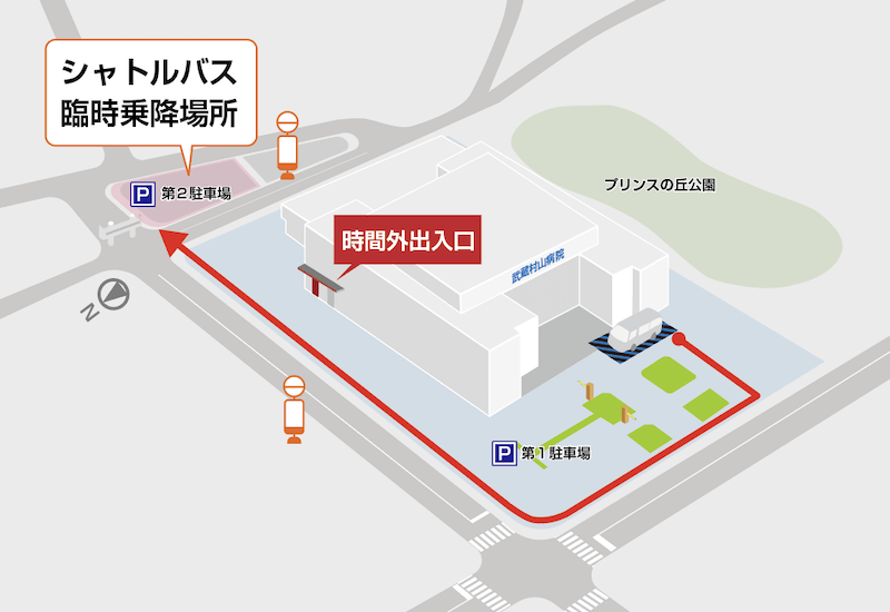 シャトルバス停車位置